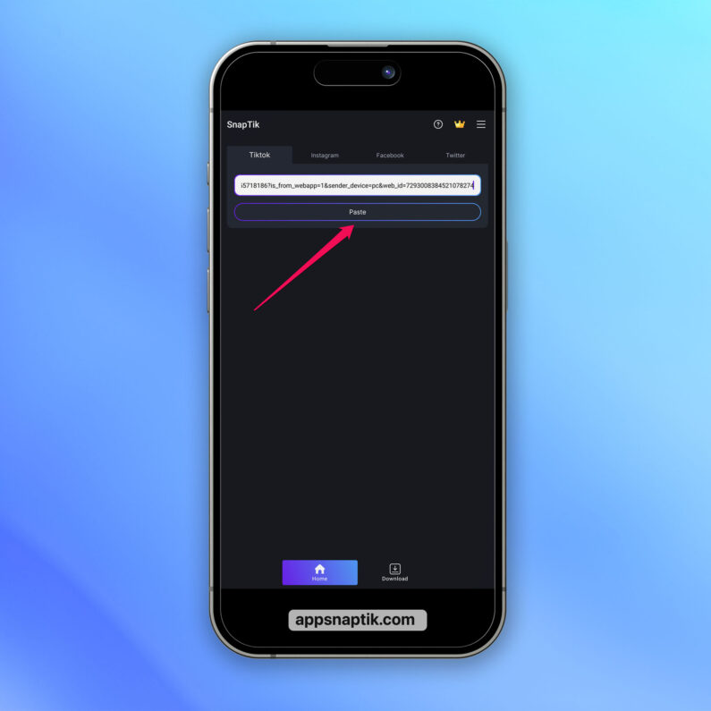 Download TikTok videos without a logo using the SnapTik app